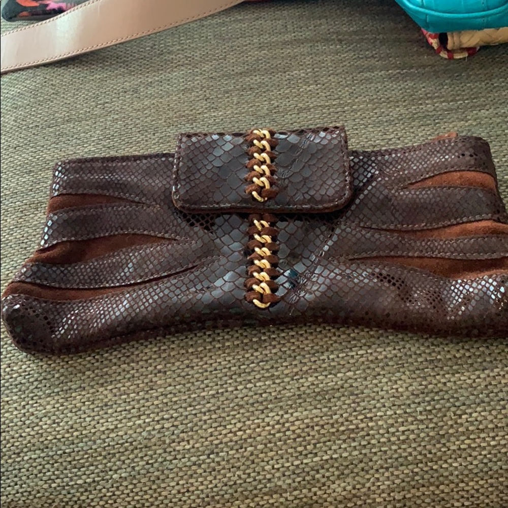Sabina brown and gold clutch!
